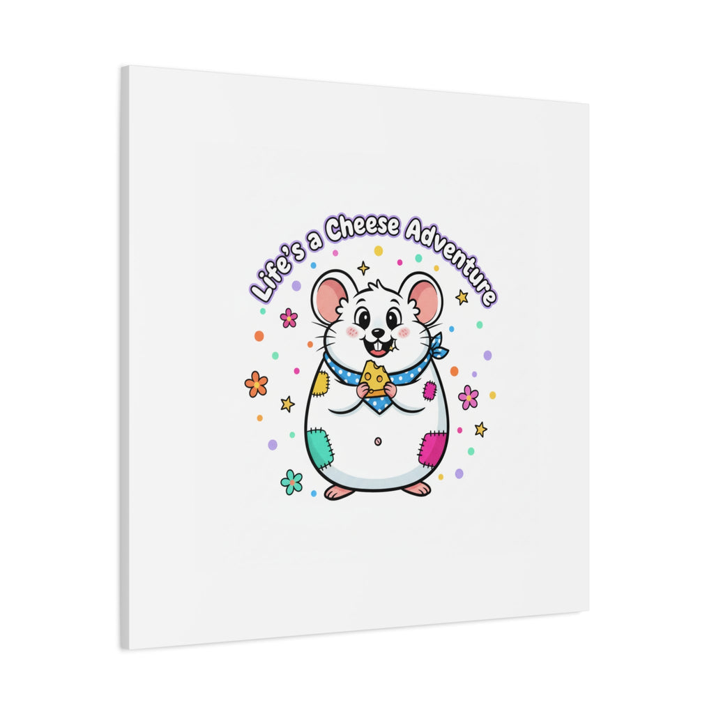 Life's a Cheese Adventure Canvas | Rodent-Core rat art print