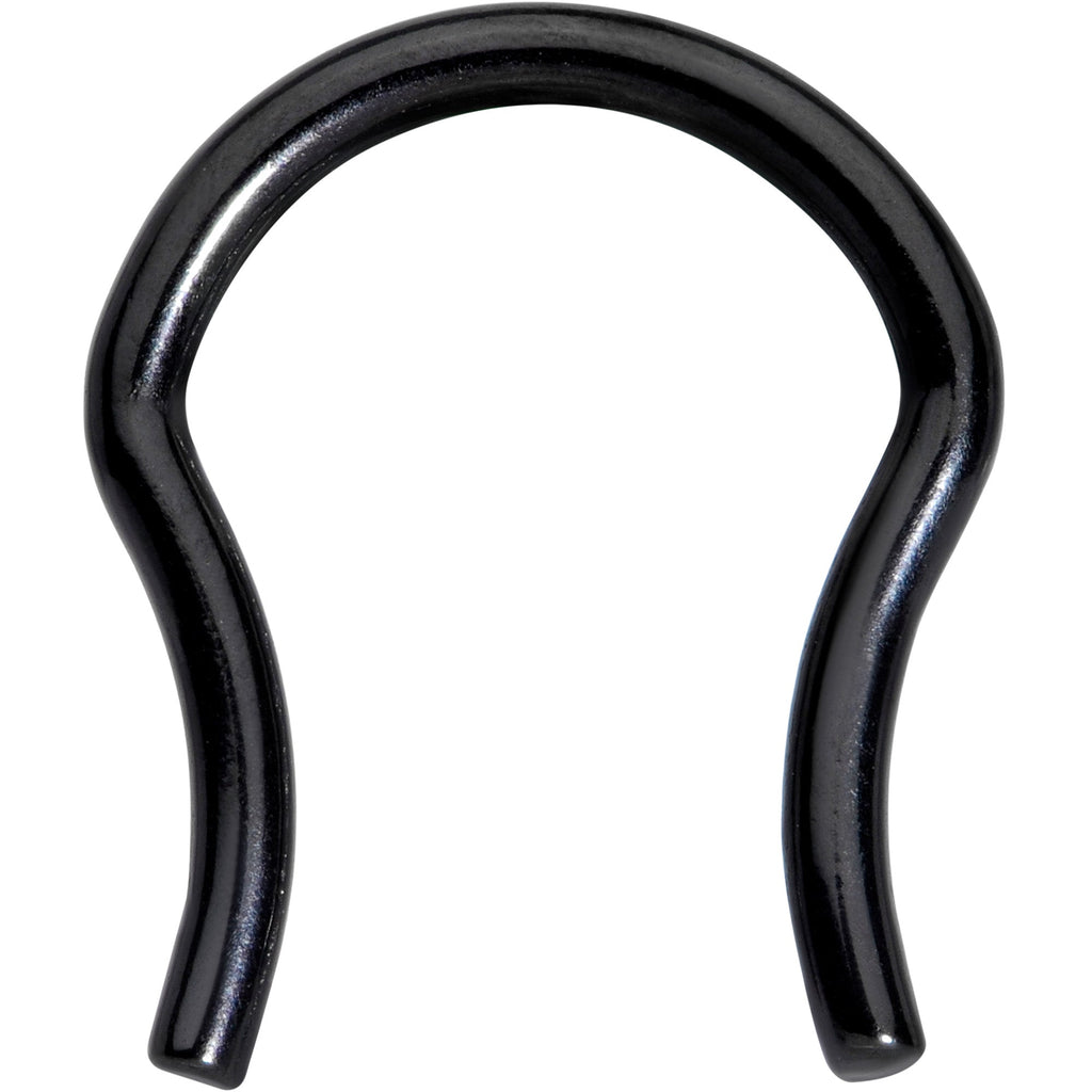 BodyCandy 14G 5/8 ASTM F-136 Black Titanium Septum Retainer — main product shot