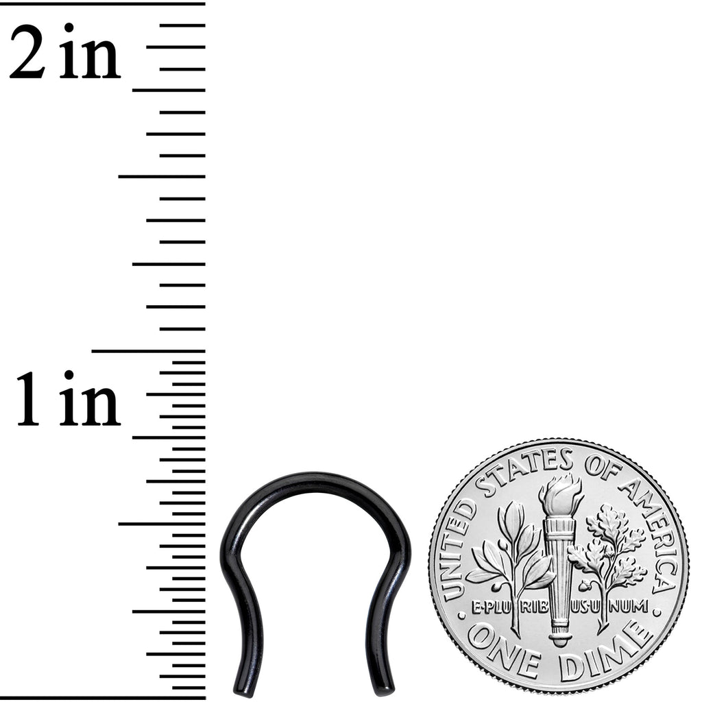 BodyCandy 14G 5/8 ASTM F-136 Black Titanium Septum Retainer — detail close-up