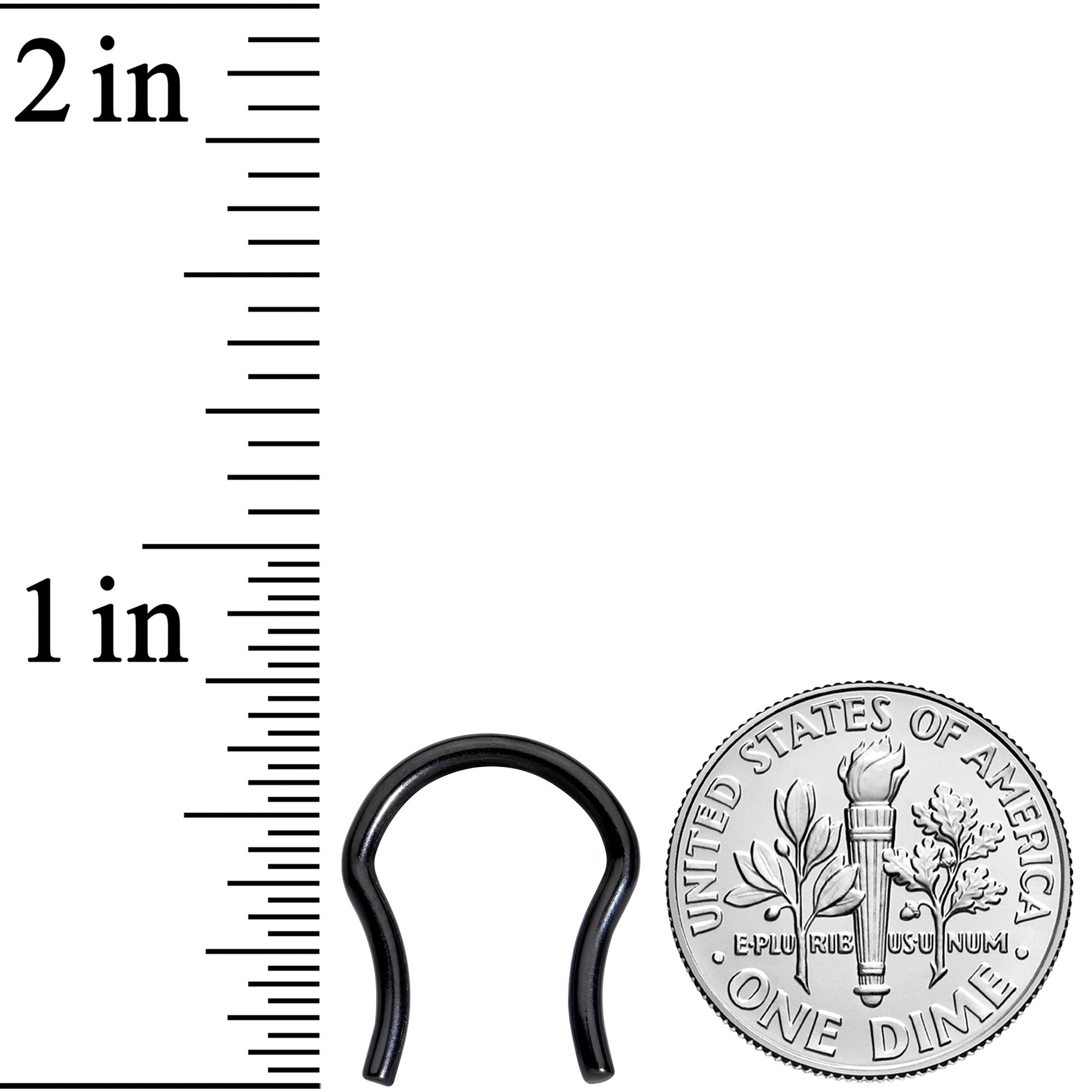 BodyCandy 14G 5/8 ASTM F-136 Black Titanium Septum Retainer — detail close-up