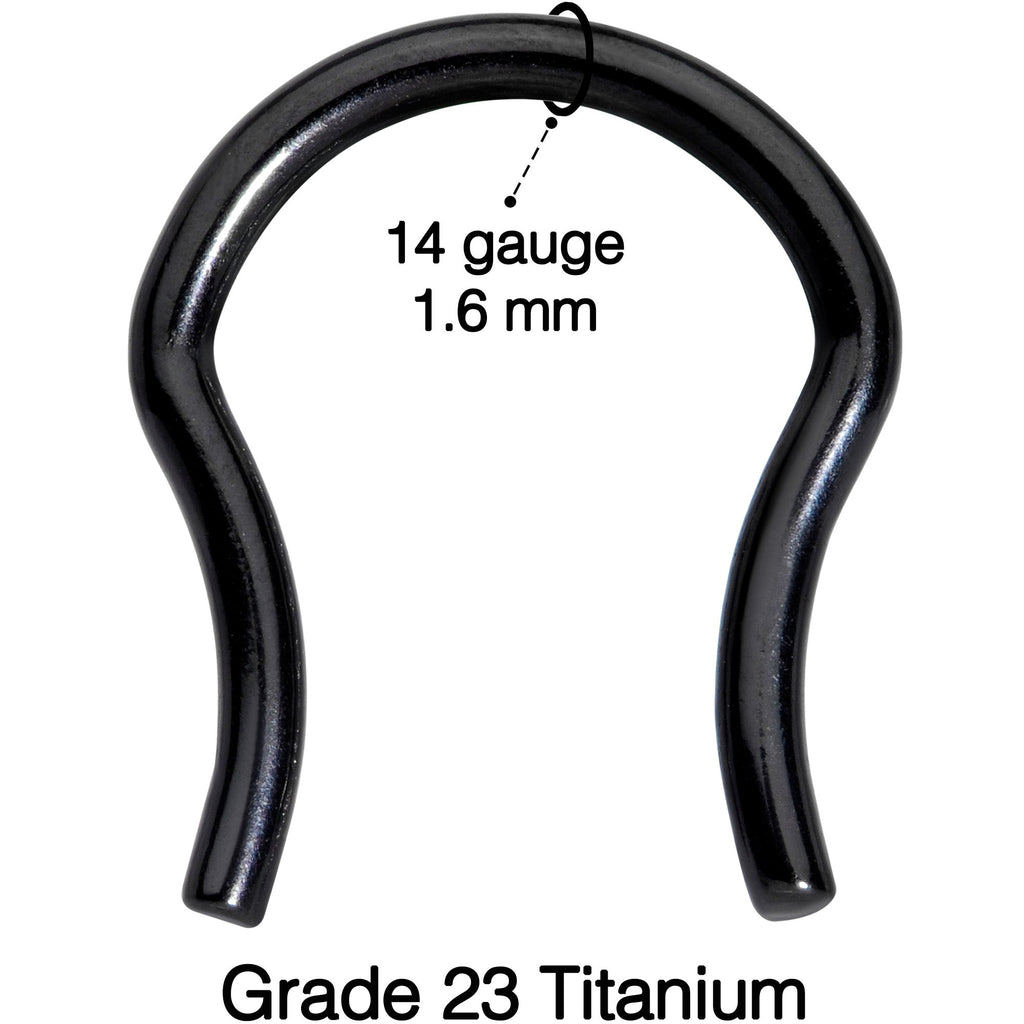 BodyCandy 14G 5/8 ASTM F-136 Black Titanium Septum Retainer — lifestyle context