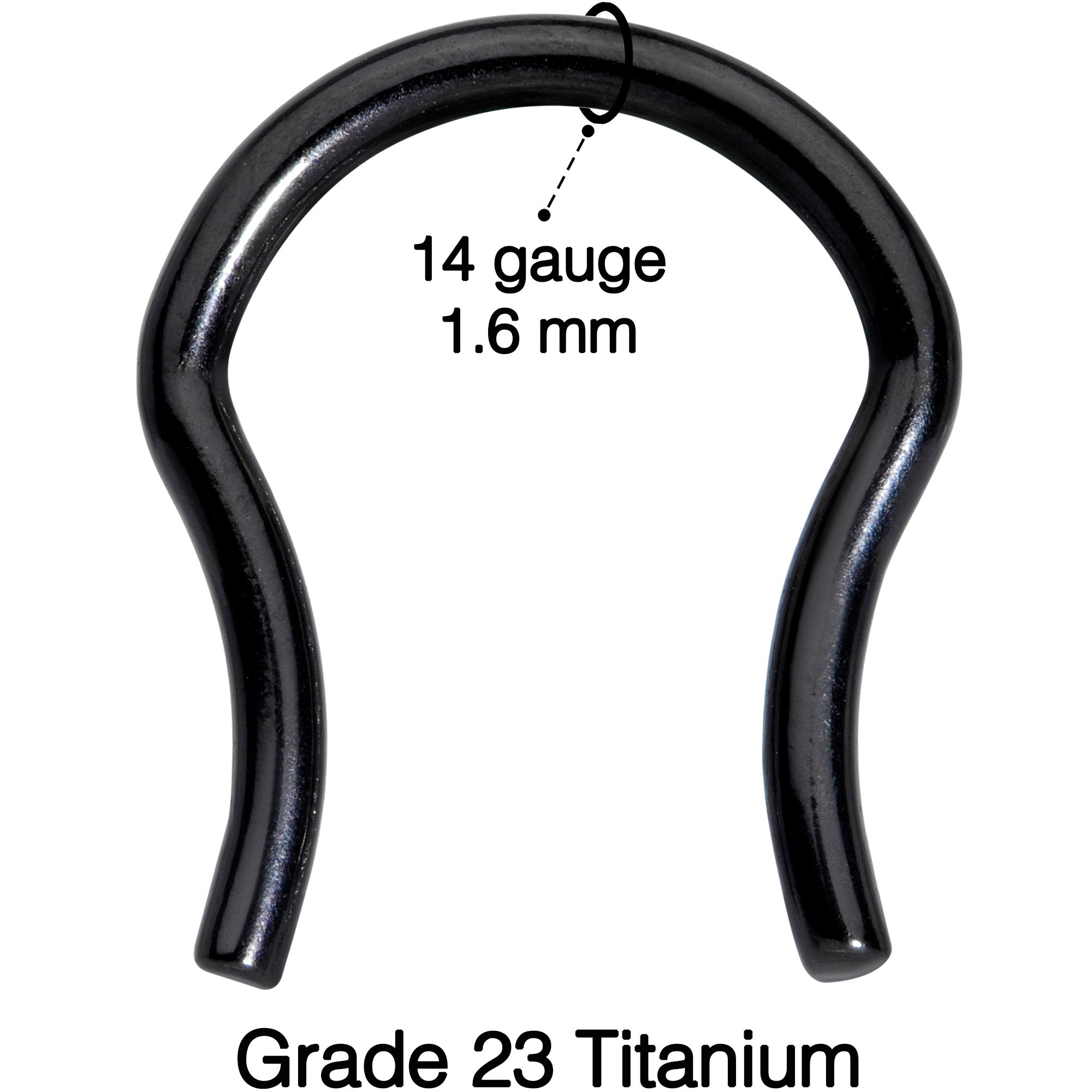 BodyCandy 14G 5/8 ASTM F-136 Black Titanium Septum Retainer — lifestyle context