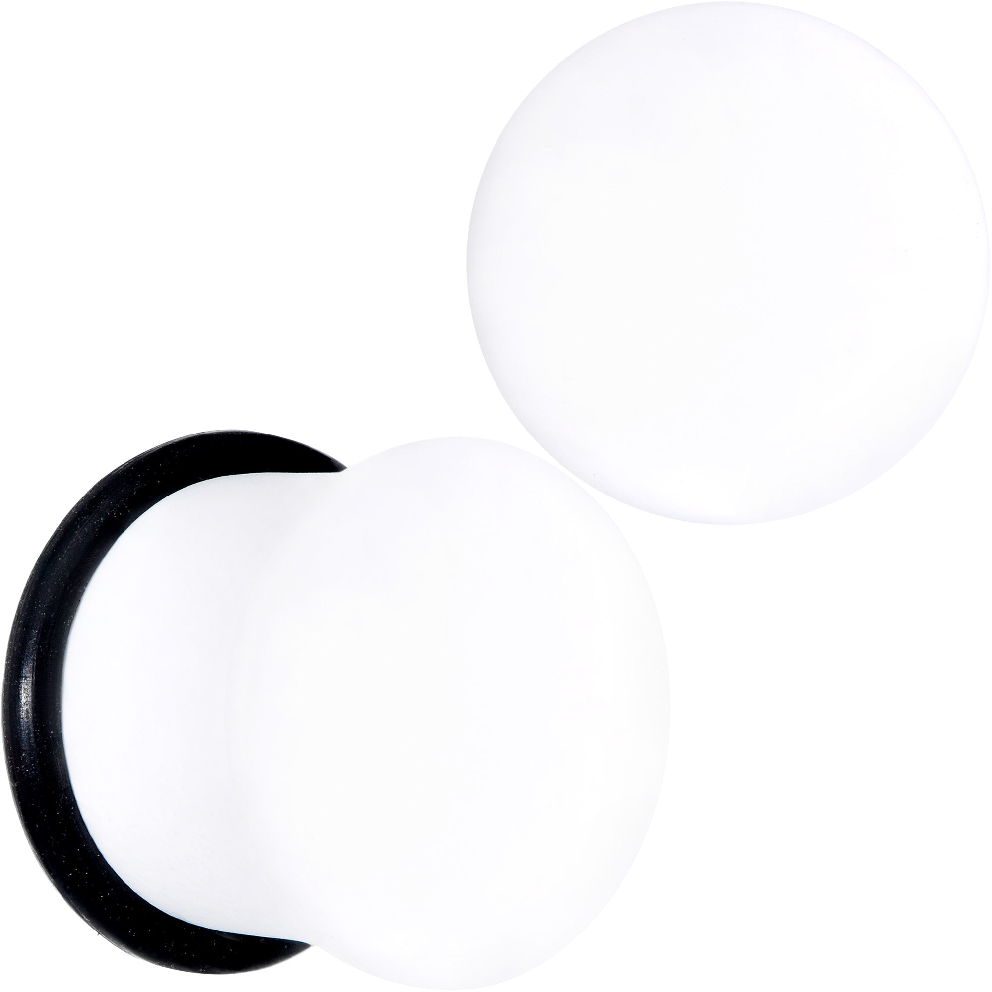 BodyCandy Wonderful White Matte Acrylic Single Flare Plug Set — feature highlight