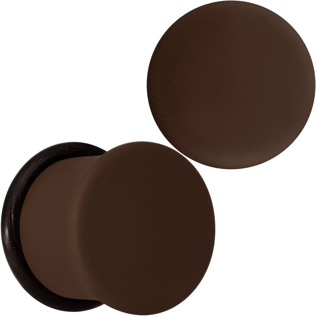 BodyCandy Delicious Dark Brown Matte Acrylic Single Flare Plug Set — feature highlight