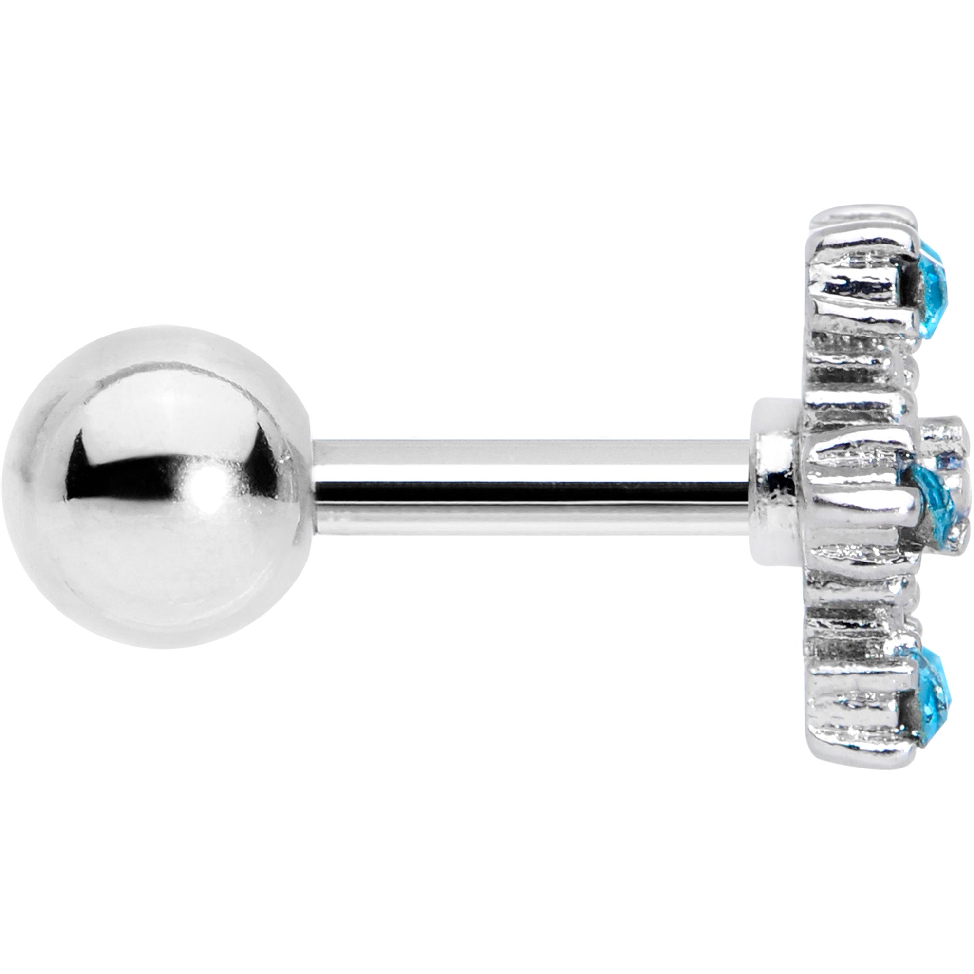BodyCandy 16G 1/4 Aqua Gem Snowflake Christmas Cartilage Tragus Earring — lifestyle context