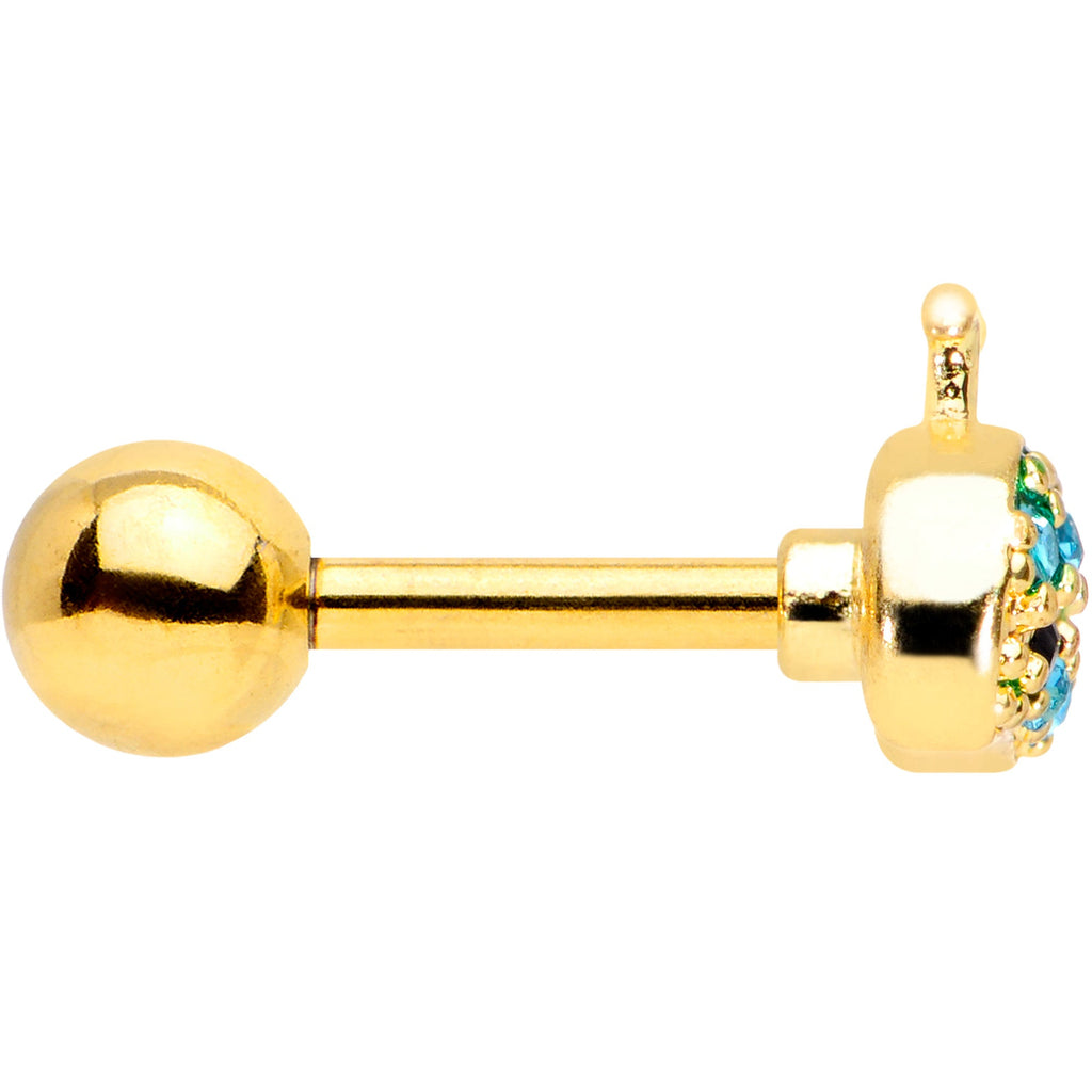 BodyCandy 16G 1/4 Aqua Gem Gold Tone Water Whale Cartilage Tragus — lifestyle context