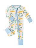 Charlies Project Kids Posh TOT Surf's Up Bamboo Baby Convertible Zippy Romper — color detail