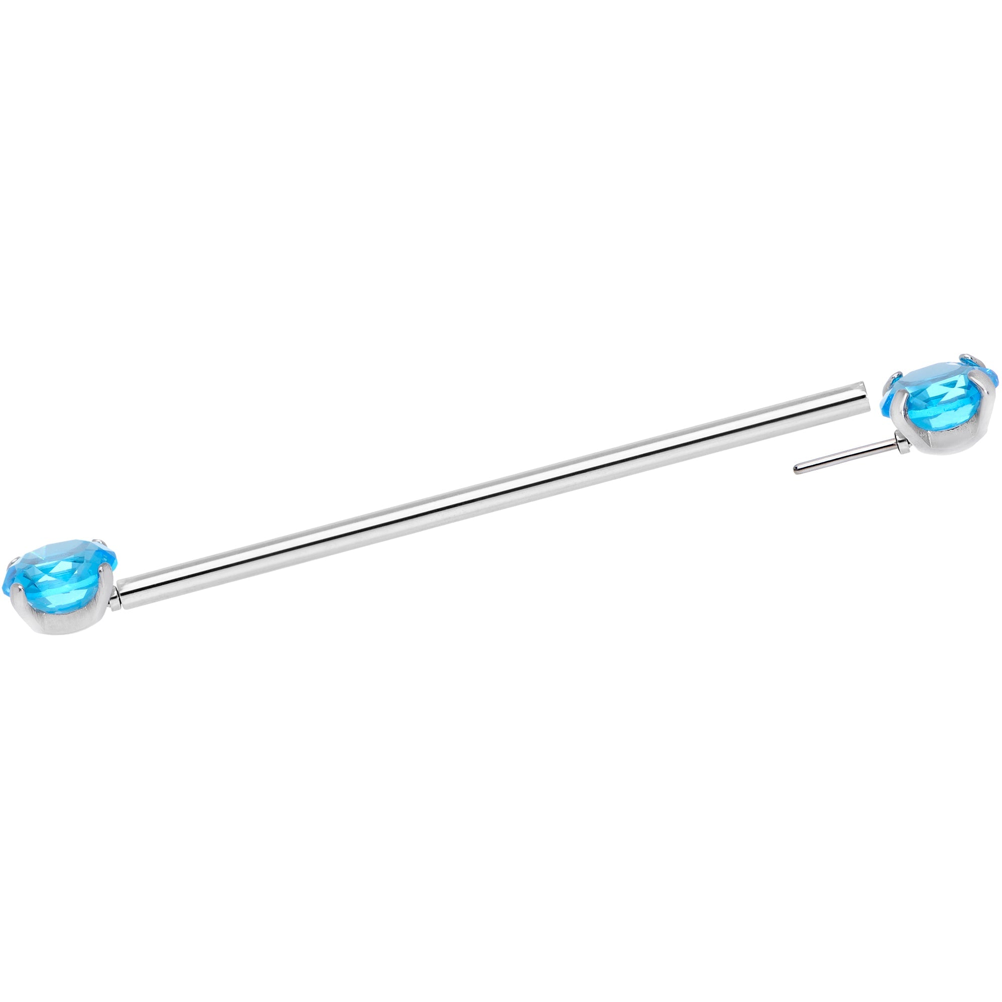BodyCandy 14G Aqua CZ Gem Threadless Industrial Barbell 38mm — lifestyle context