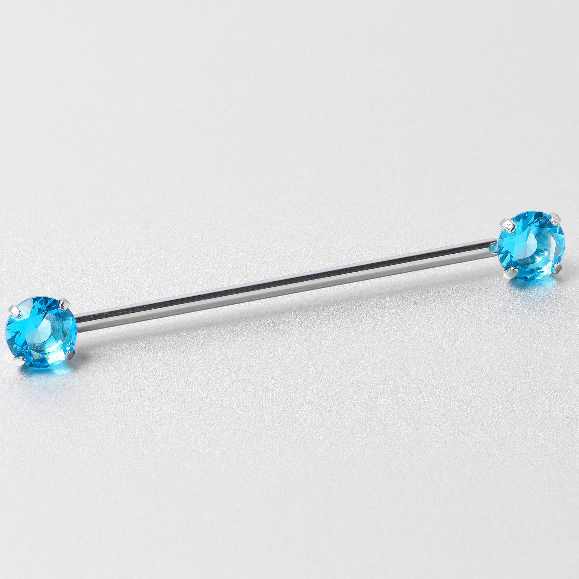 BodyCandy 14G Aqua CZ Gem Threadless Industrial Barbell 38mm — size reference