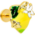 BodyCandy 16G 1/4 Gold Tone Bee Flower Lemon Labret Monroe Tragus — main product shot