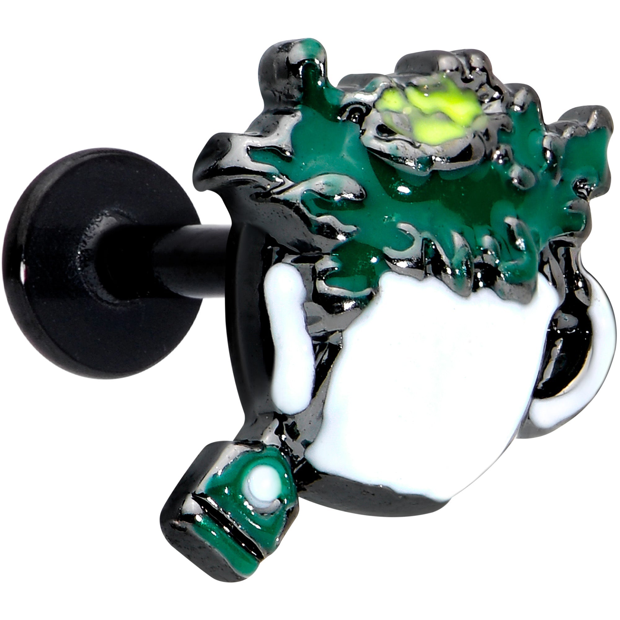 BodyCandy 16G 1/4 Black Creepy Halloween Tea Labret Monroe Tragus — main product shot