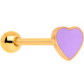 BodyCandy Gold Tone Purple Heart Valentines Day Barbell Tongue Ring — main product shot
