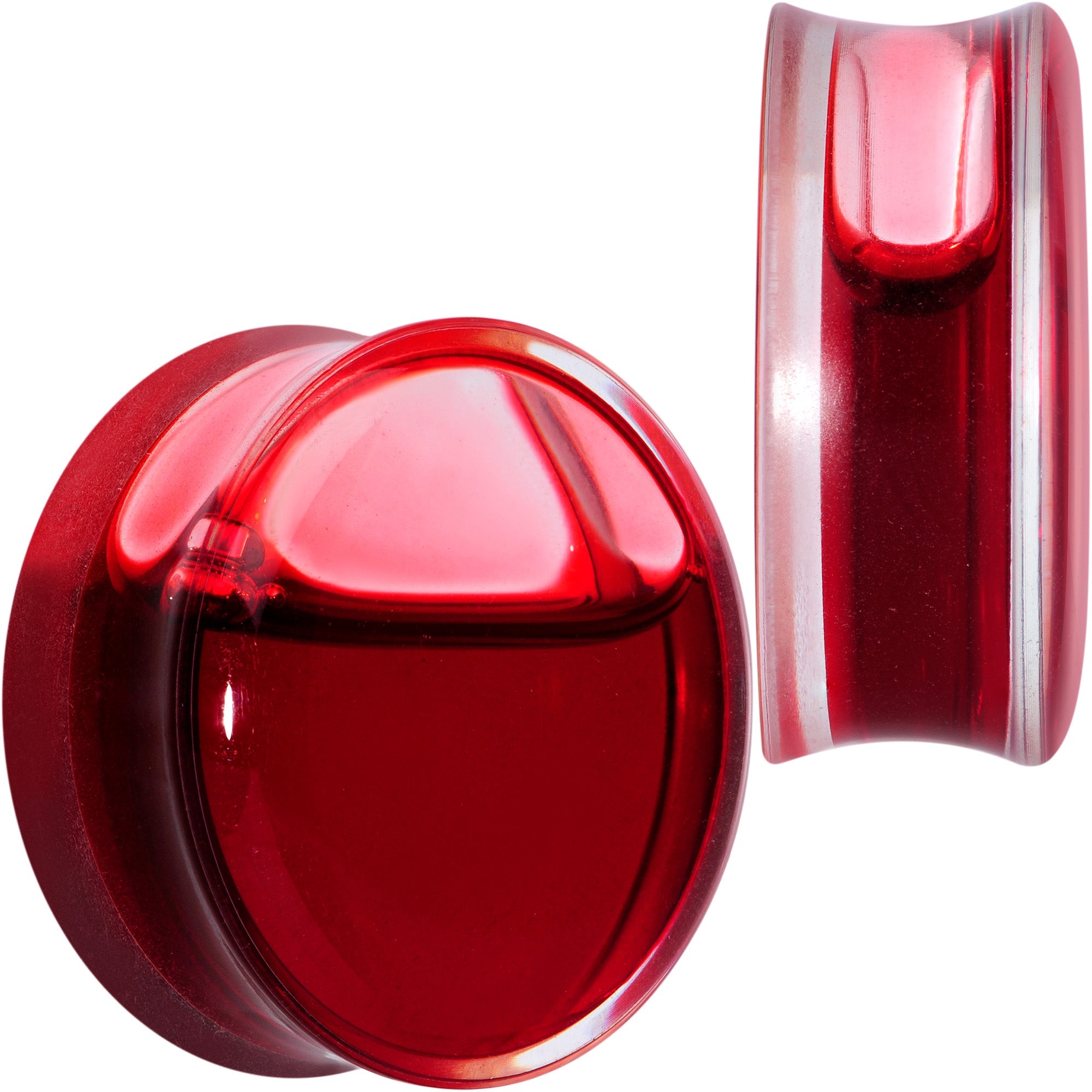 BodyCandy Acrylic Fake Blood Filled Halloween Saddle Plug Set 0G to 1 Inch — lifestyle context