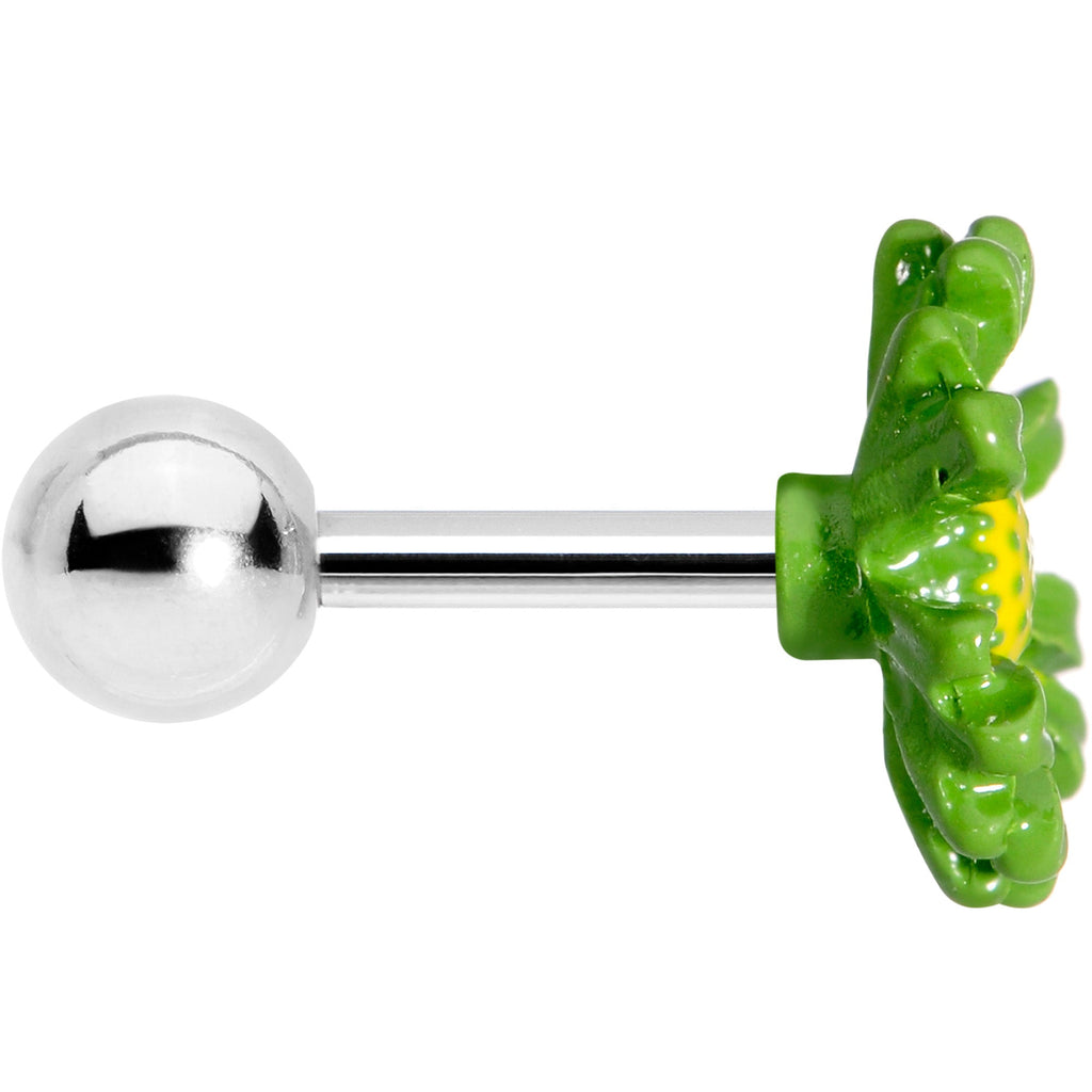BodyCandy 16G 1/4 Green Daisy Flower Cartilage Tragus Earring — lifestyle context