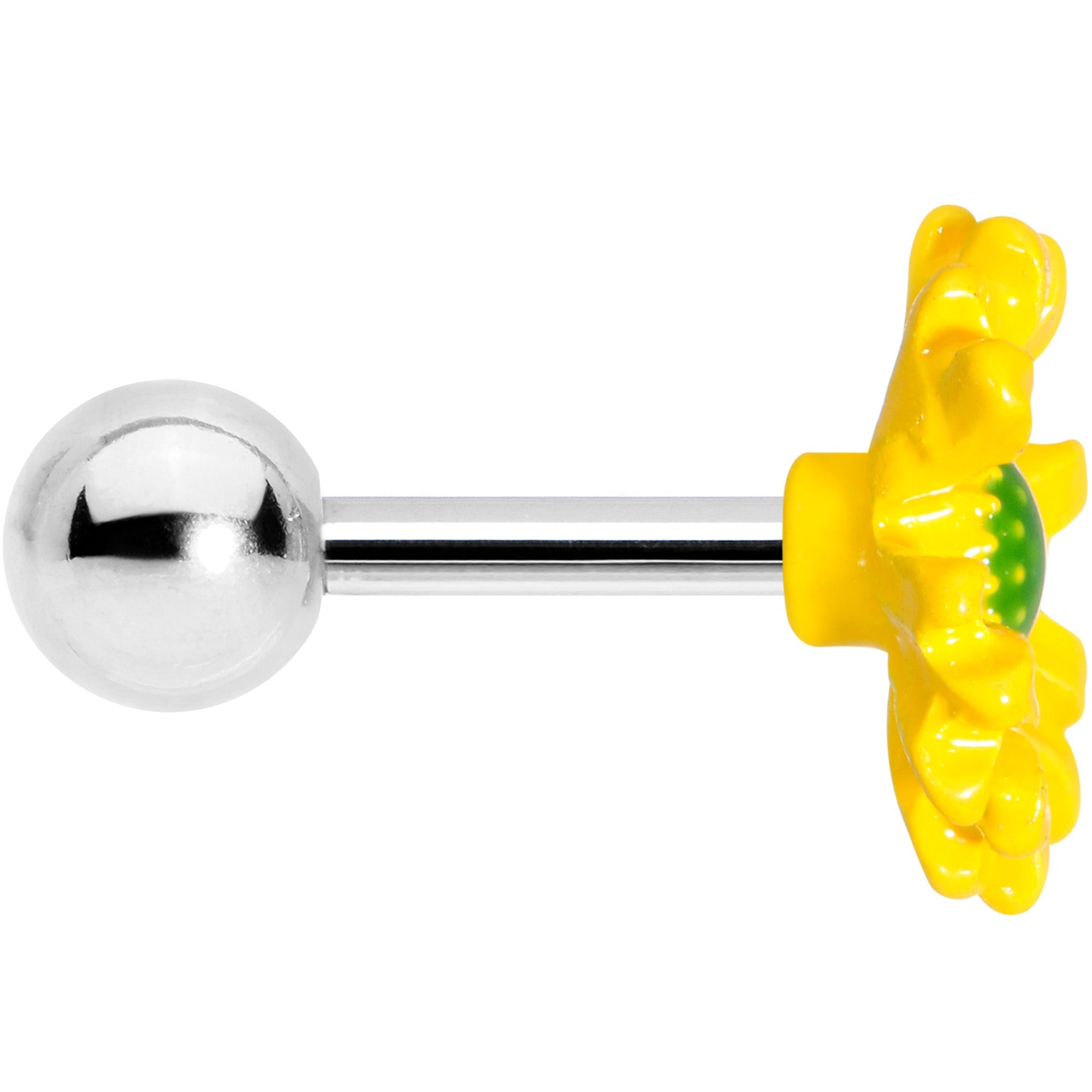 BodyCandy 16G 1/4 Yellow Daisy Flower Cartilage Tragus Earring — lifestyle context