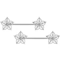 BodyCandy 14G 9/16 Clear CZ Gem Airy Flower Barbell Nipple Ring Set — main product shot