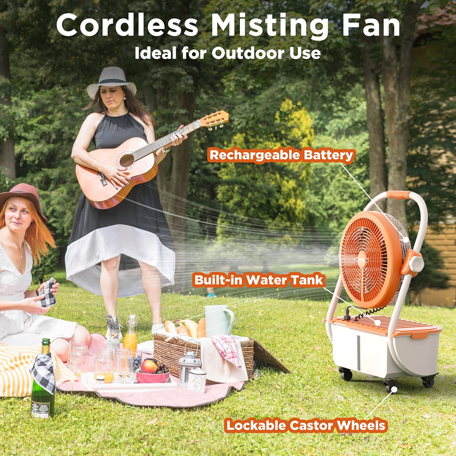 (Open Box) AirSupply MS12 Portable Mist Fan, 19,200mAh Battery & 2.9-Gallon Tank – TURBRO, view 14