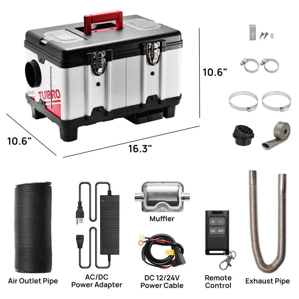 Arcade T8BP Diesel Heater, 9kW Triple Power, Toolbox Design – TURBRO, view 9