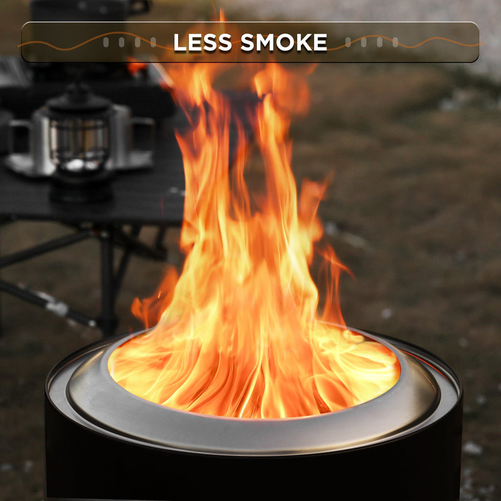 Pluto R19-PG Smokeless Outdoor Fire Pit - Painted Black – TURBRO, view 5
