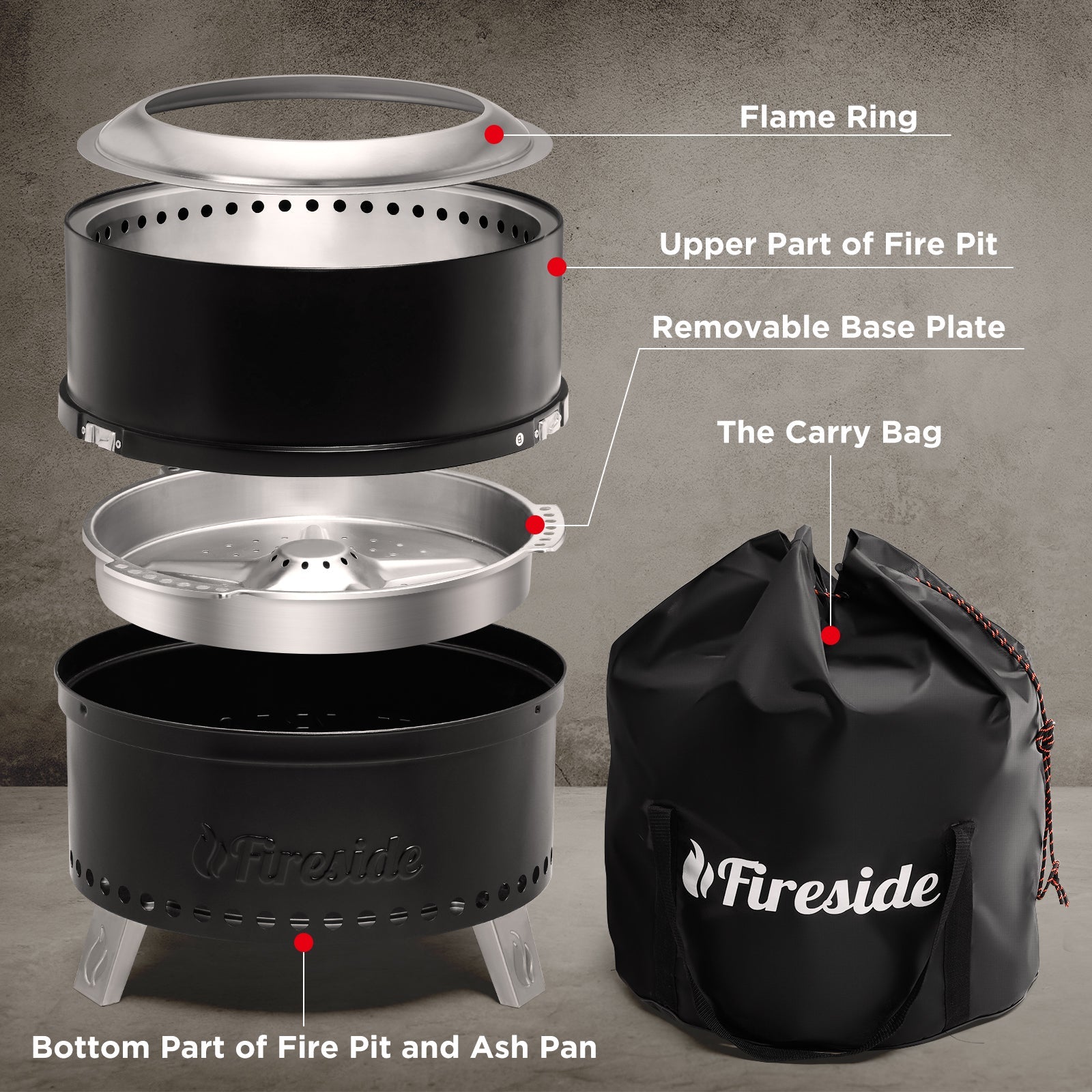 Pluto R19-PG Smokeless Outdoor Fire Pit - Painted Black – TURBRO, view 9