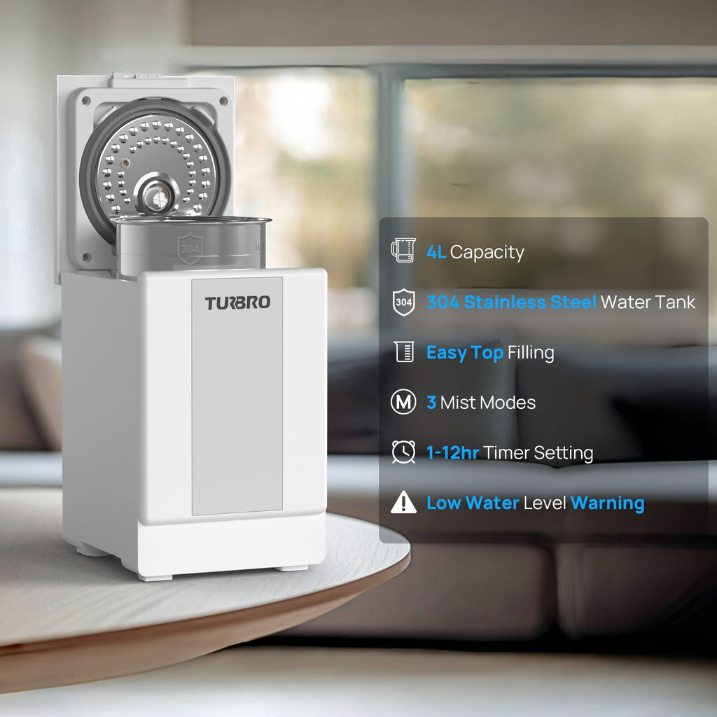 Greenland 4L Stainless Steel Steam Warm Mist Humidifier – TURBRO, view 3