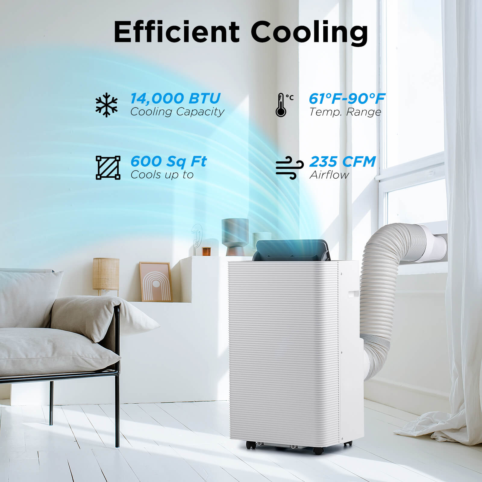 Finnmark 14,000 BTU WiFi Portable Air Conditioner – TURBRO, view 2
