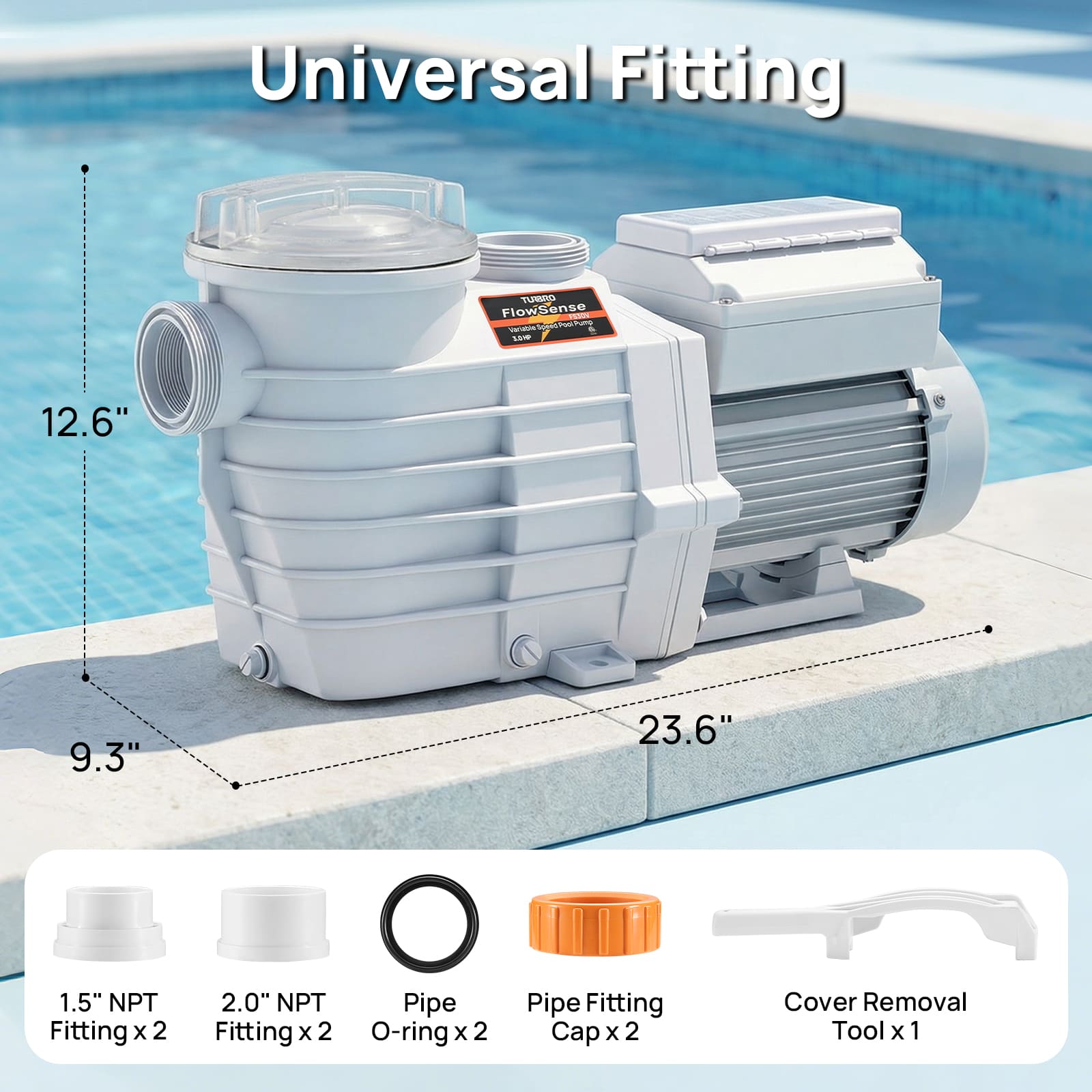 FlowSense Variable Speed Pool Pump, In/Above-Ground – TURBRO, view 2