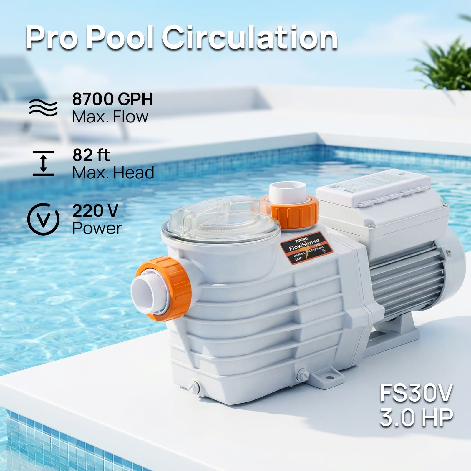 FlowSense Variable Speed Pool Pump, In/Above-Ground – TURBRO, view 4