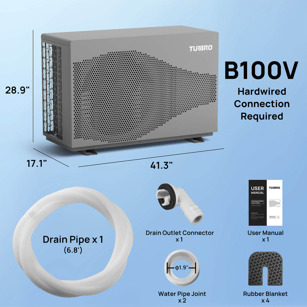 Beluga Inverter Pool Heat Pump, 33K/58K/100K BTU – TURBRO, view 10