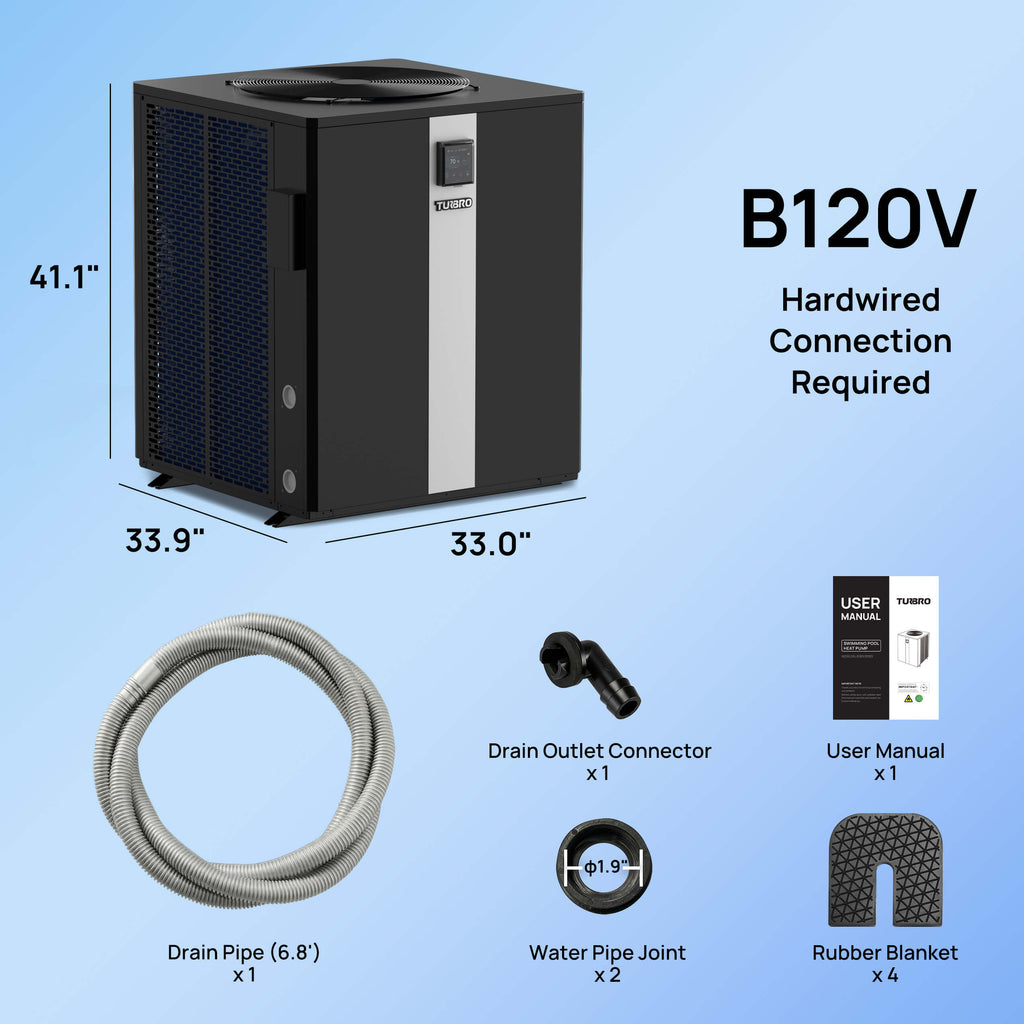 Beluga Inverter Top Discharge Pool Heat Pump, 120K/160K BTU – TURBRO, view 2