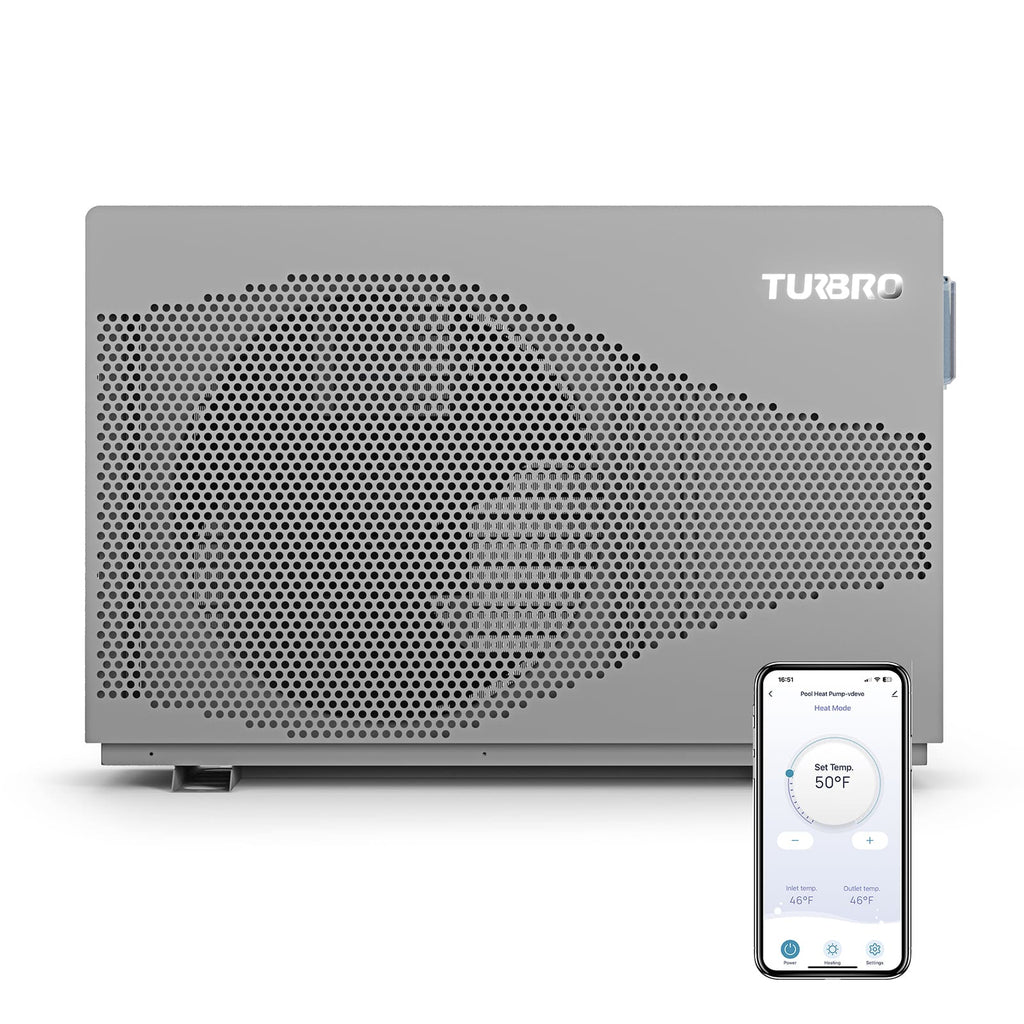 Beluga Inverter Pool Heat Pump, 33K/58K/100K BTU – TURBRO