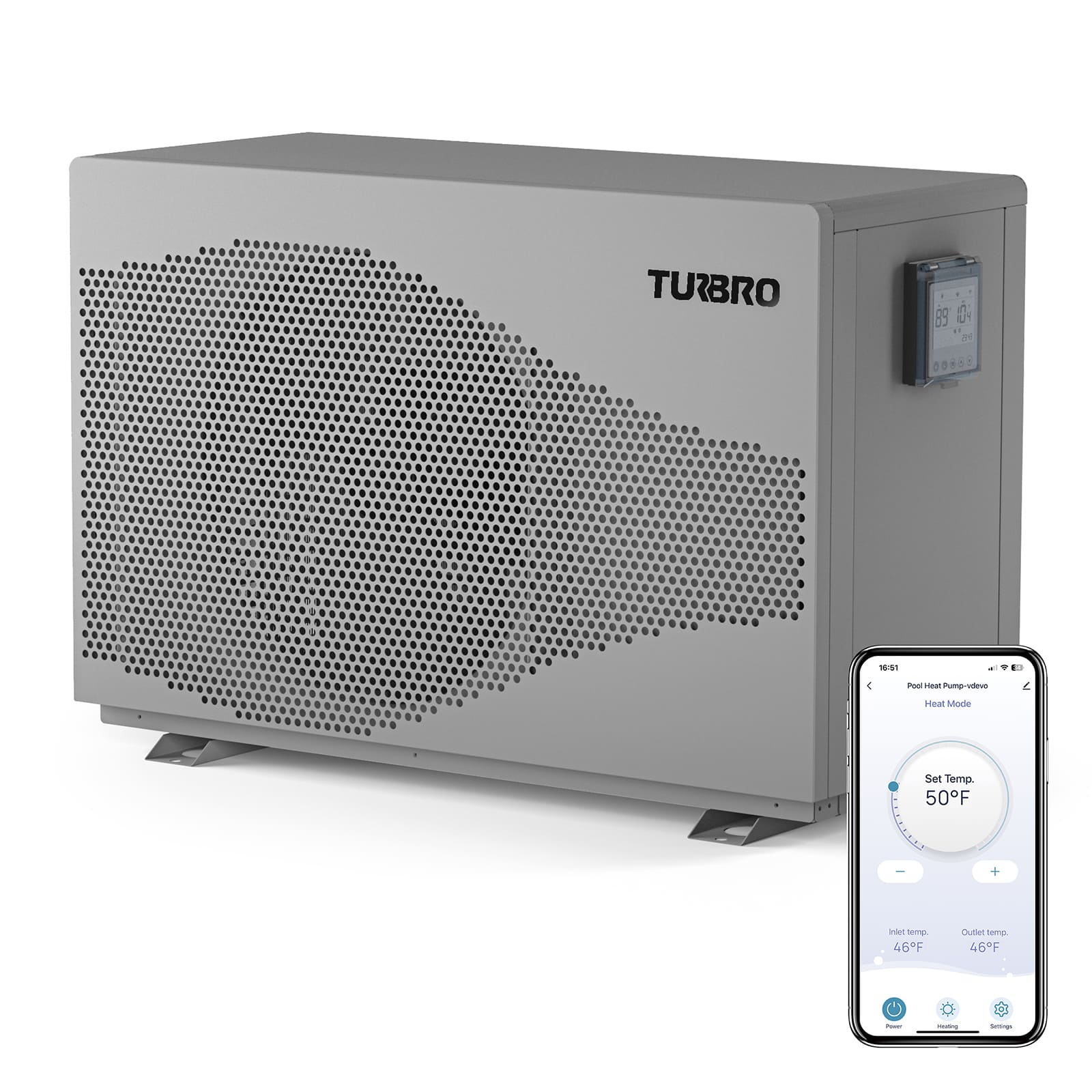 Beluga Inverter Pool Heat Pump, 33K/58K/100K BTU – TURBRO, view 7