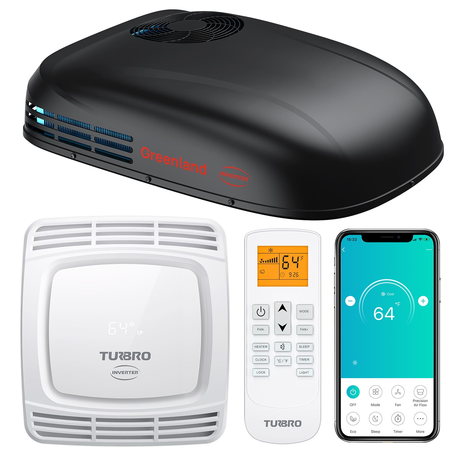 Greenland 3,600W 220-240V Inverter RV Air Conditioner (European Version) – TURBRO, view 2