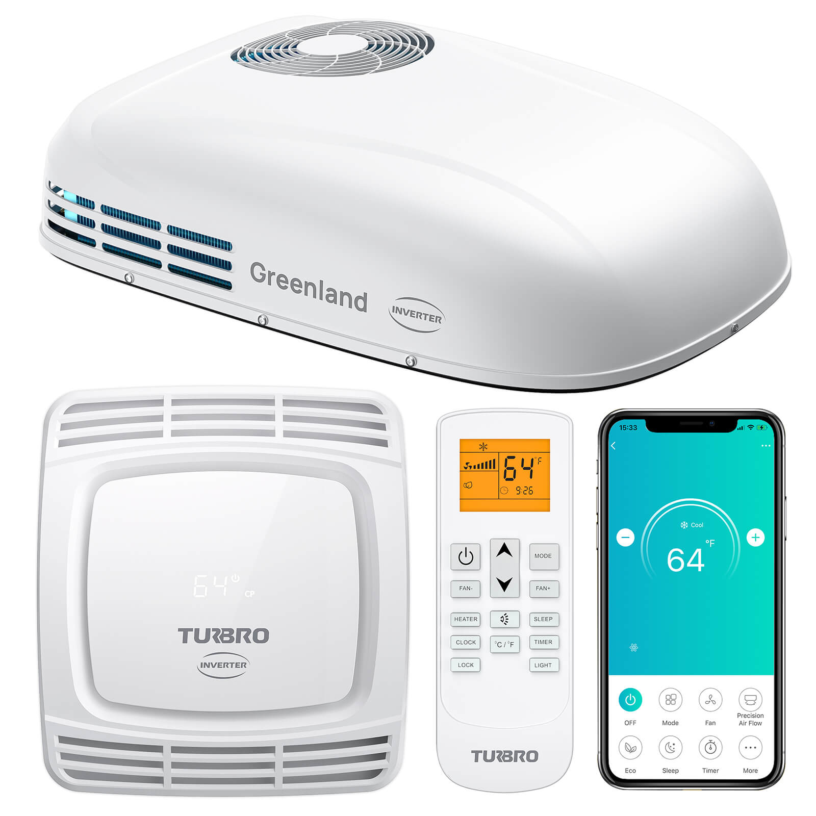 Greenland 3,600W 220-240V Inverter RV Air Conditioner (European Version) – TURBRO