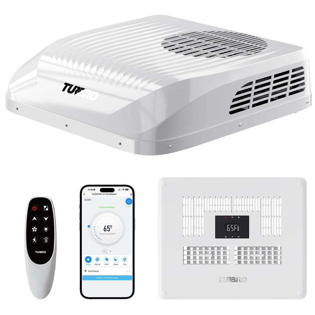 Greenland 9,000 BTU 12V DC Inverter Rooftop RV Air Conditioner – TURBRO