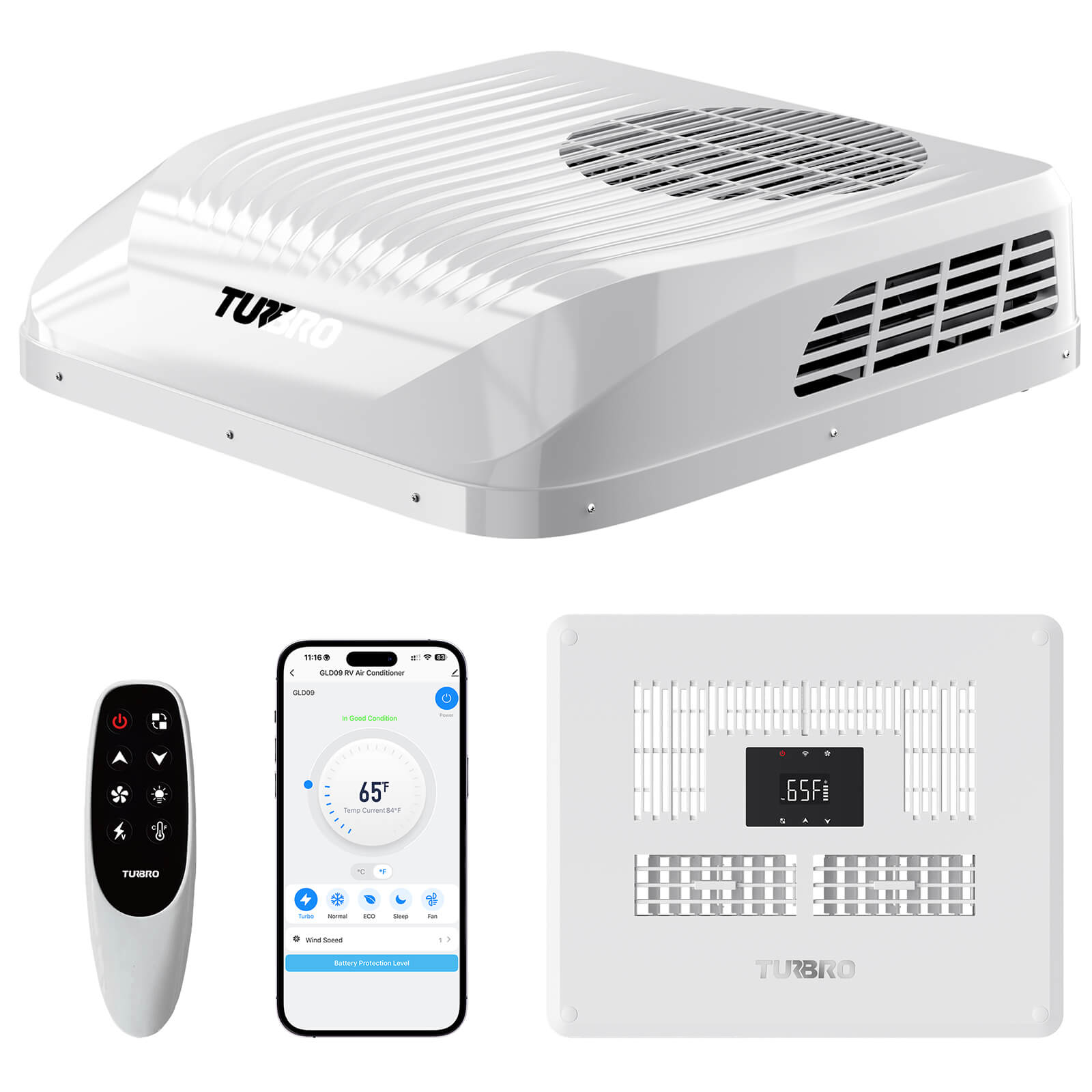 Greenland 9,000 BTU 12V DC Inverter Rooftop RV Air Conditioner – TURBRO