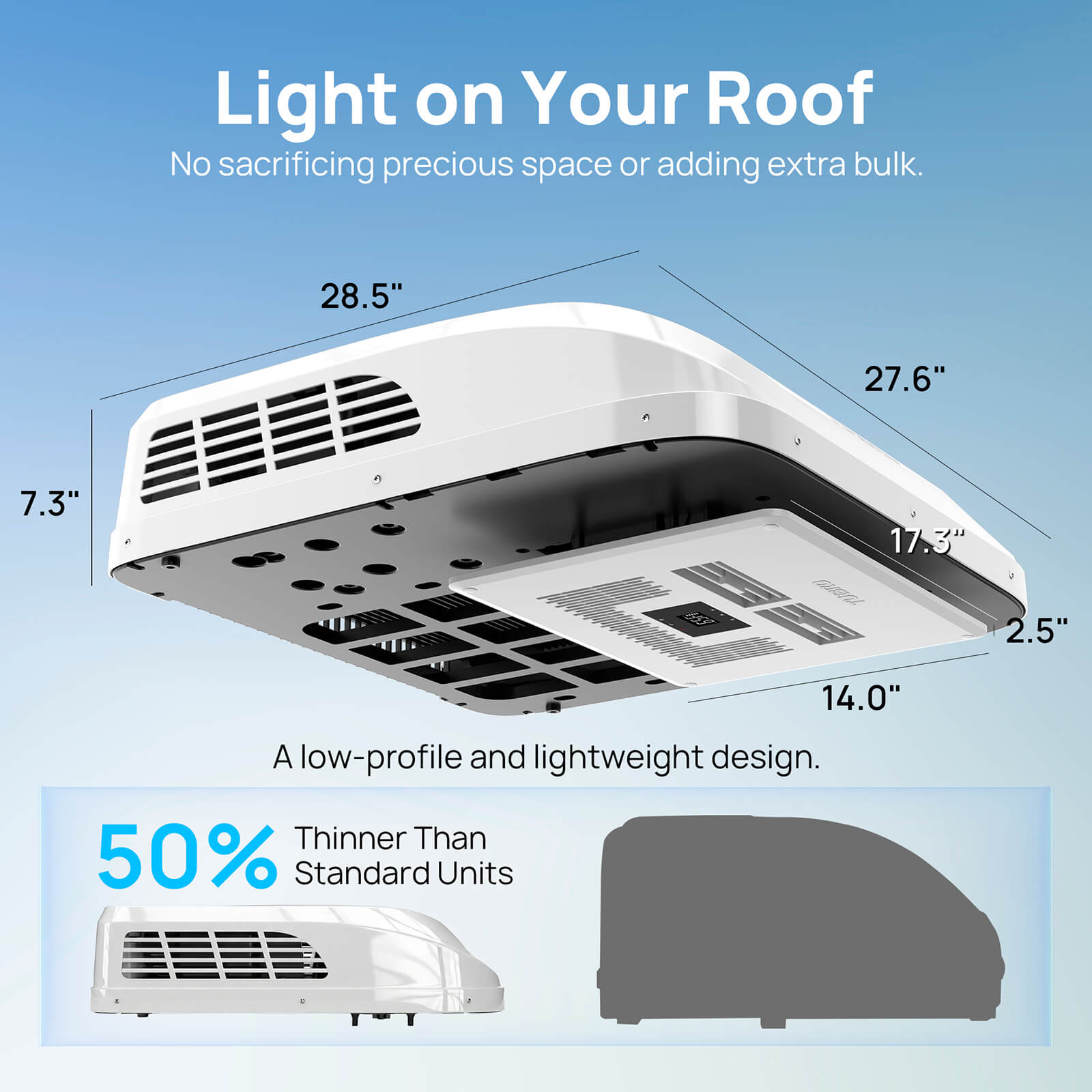 Greenland 9,000 BTU 12V DC Inverter Rooftop RV Air Conditioner – TURBRO, view 6