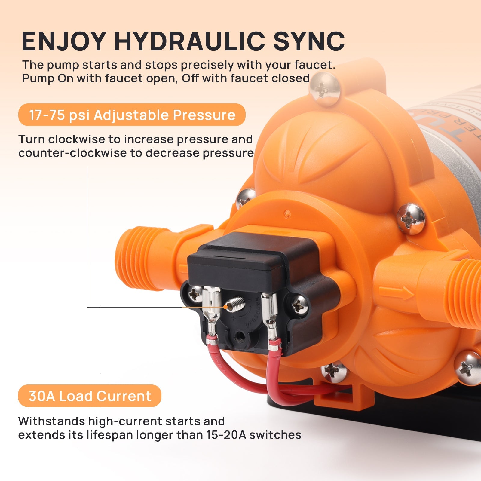 Rotorua RV Diaphragm Water Pressure Pump – TURBRO, view 4