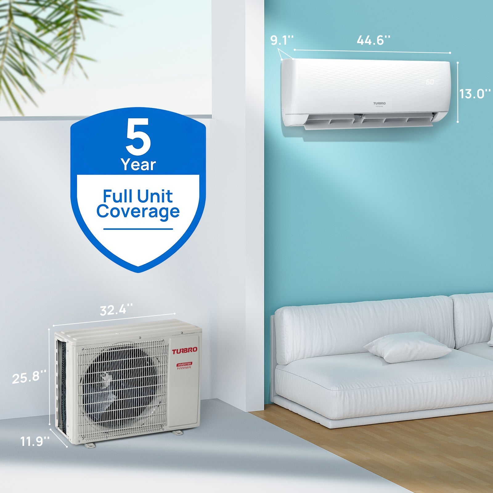 Finnmark 24,000 BTU Single Zone Mini Split AC (R32) – TURBRO, view 2