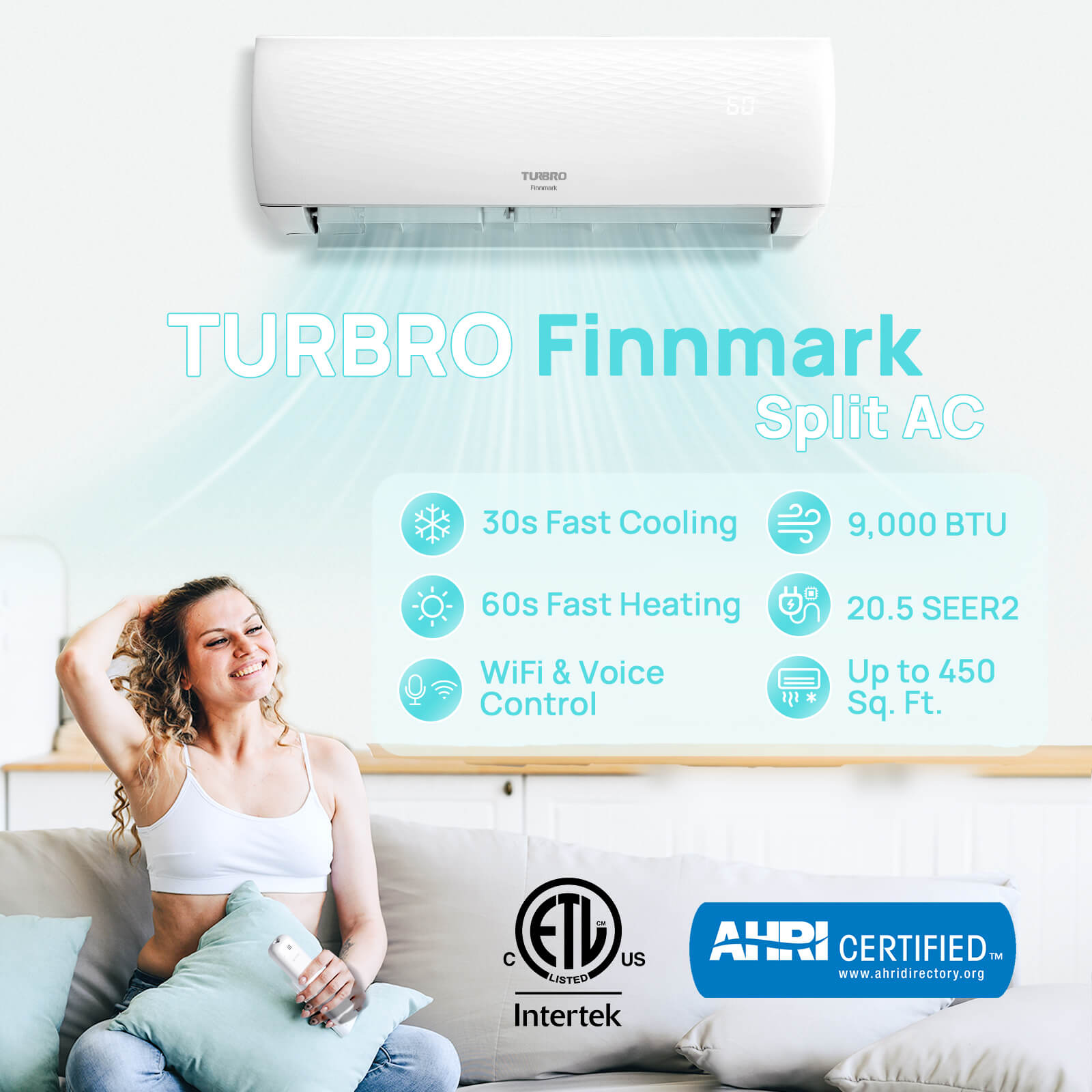 Finnmark 9,000 BTU Single Zone Mini Split AC (R32) – TURBRO, view 7
