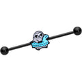 BodyCandy 14G Black Swimming Sloth Industrial Barbell 38mm — main product shot
