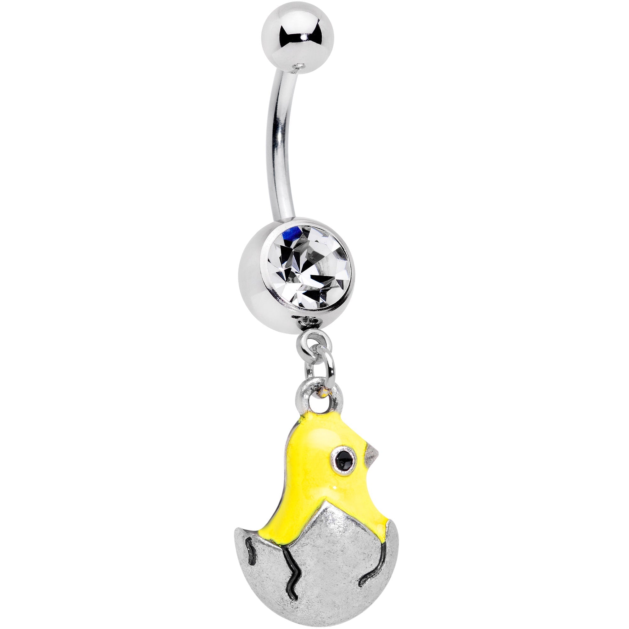 BodyCandy Clear Gem Hatching Easter Chick Dangle Belly Ring — main product shot