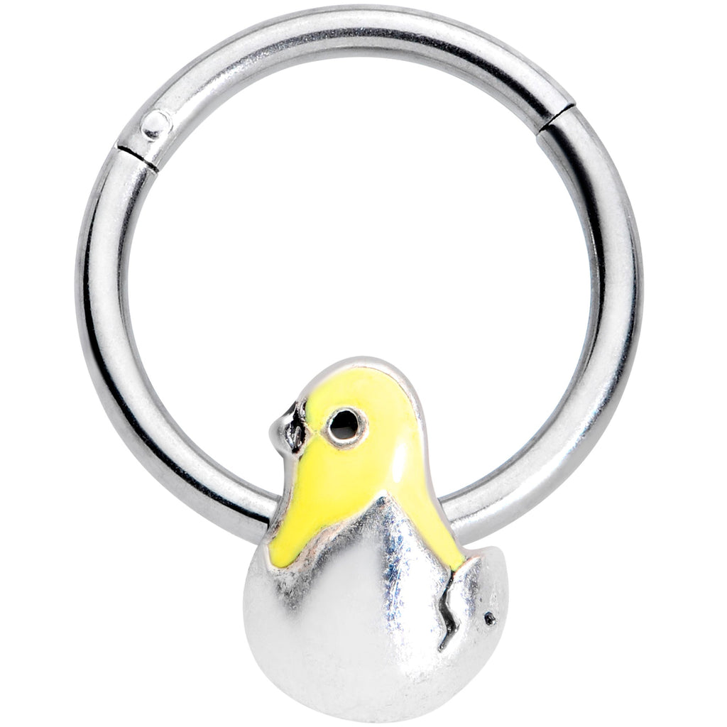 BodyCandy 16G 3/8 Hatching Easter Chick Hinged Segment Ring — main product shot