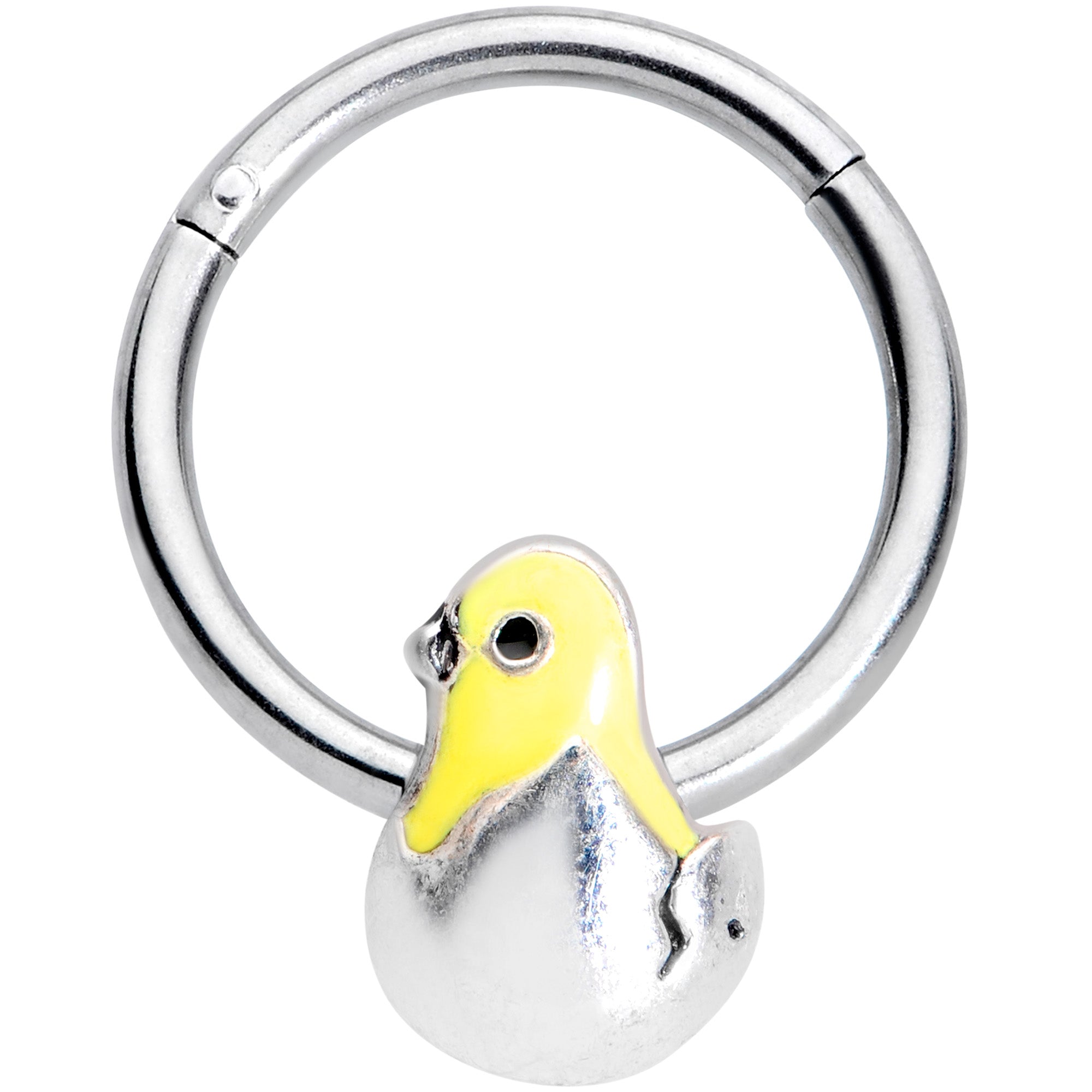 BodyCandy 16G 3/8 Hatching Easter Chick Hinged Segment Ring — main product shot