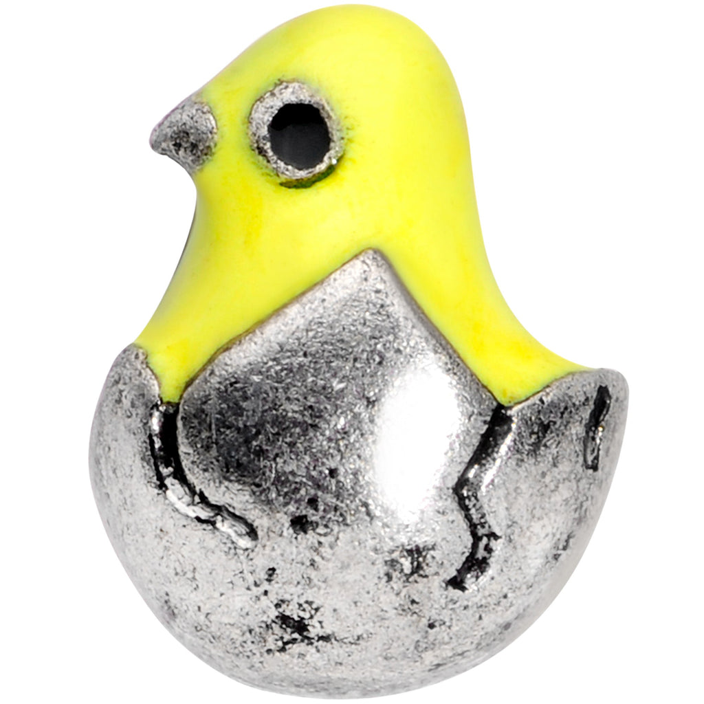 BodyCandy 16G 5/16 Gold Tone Hatching Easter Chick Labret Monroe Tragus — detail close-up