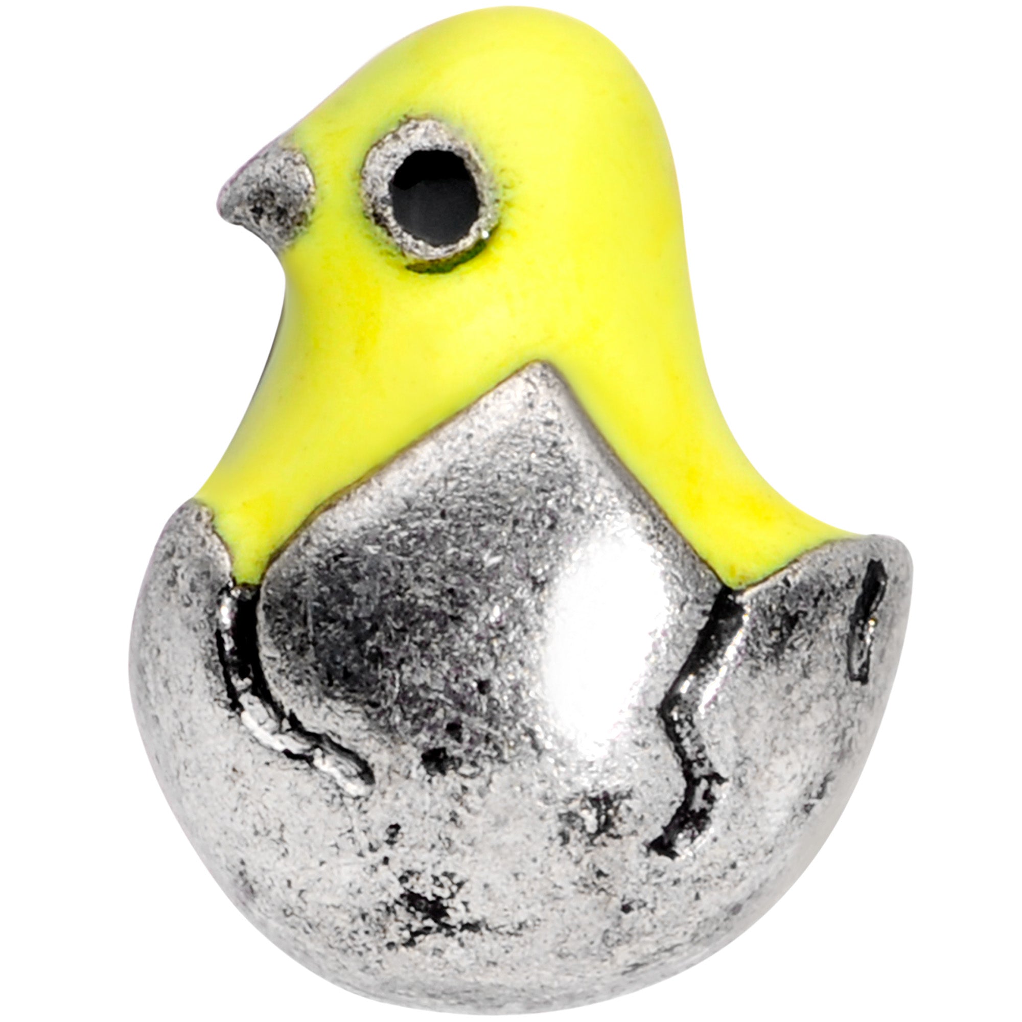 BodyCandy 16G 5/16 Gold Tone Hatching Easter Chick Labret Monroe Tragus — detail close-up