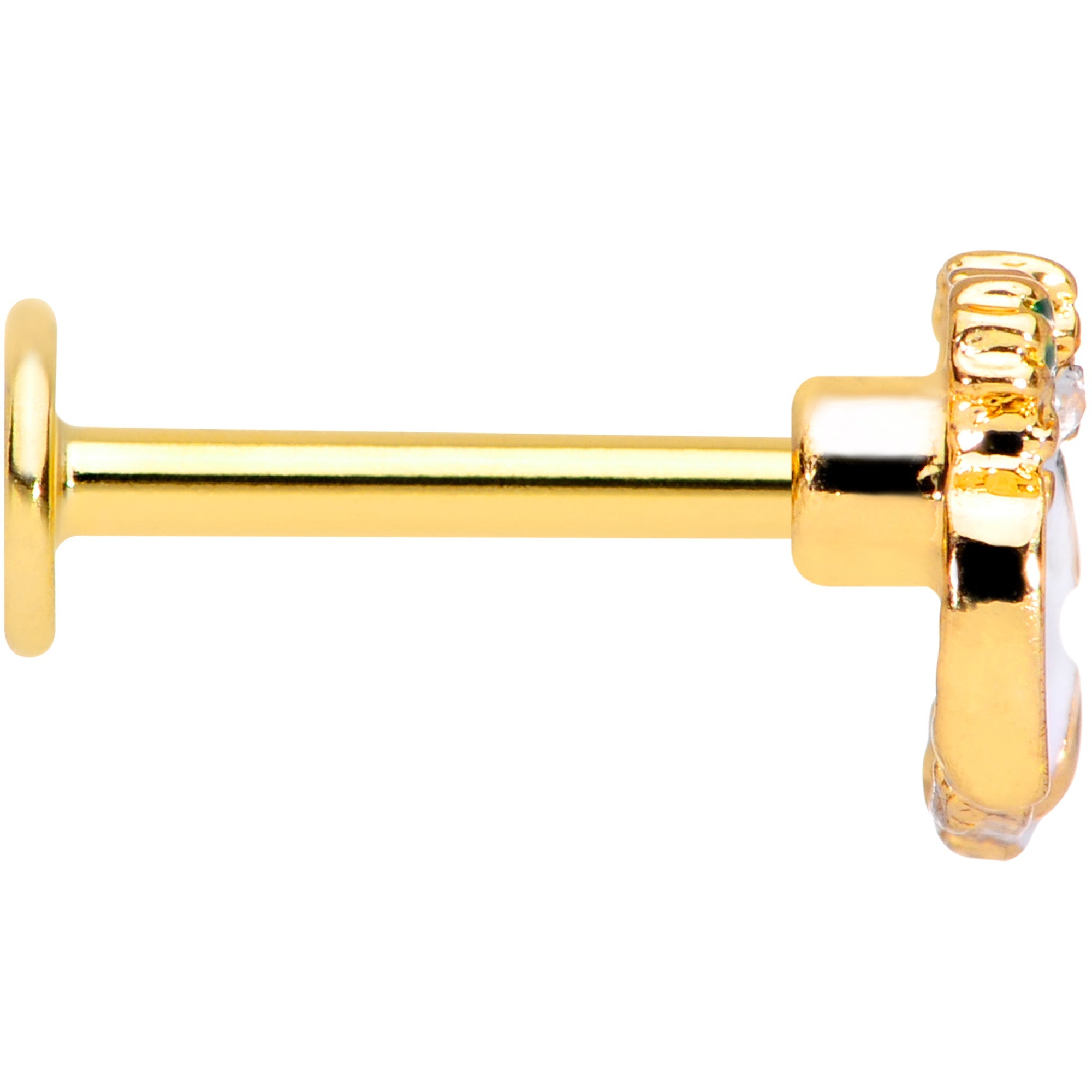 BodyCandy 16G 5/16 Clear Gem Gold Tone Carrot Bunny Labret Monroe Tragus — lifestyle context