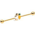 BodyCandy 14G Gold Tone Carrot Bunny Industrial Barbell 38mm — main product shot