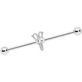 BodyCandy 14G Clear Gem Elegant Scissors Industrial Barbell 38mm — main product shot