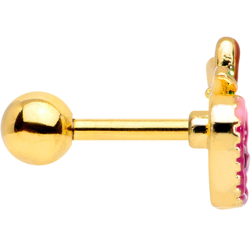 BodyCandy 16G 1/4 Purple Pink Gem Gold Tone Cherry Apple Cartilage Tragus — lifestyle context